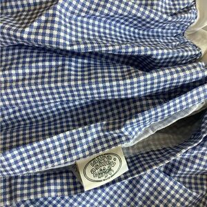 Vintage Full Size Laura Ashley 1990’s Blue White Gingham Bed Skirt Dust Ruffle